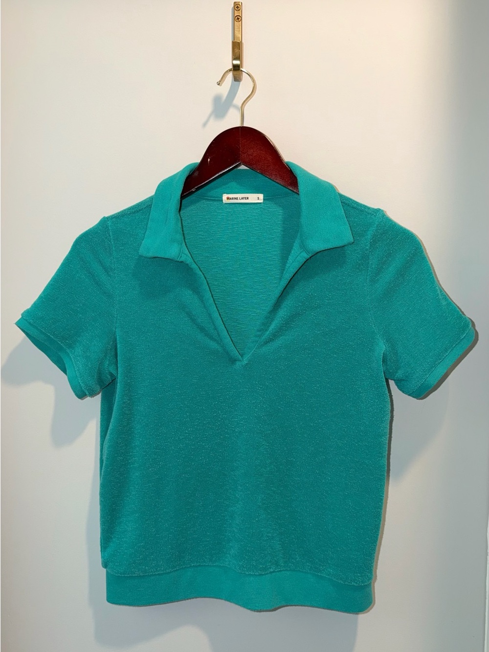 Marine Layer Terrycloth Short-Sleeve Polo Top